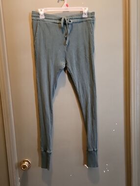 Kate Quinn Ribbed Drawstring Jogger LEGGINGS  Organic Cotton M